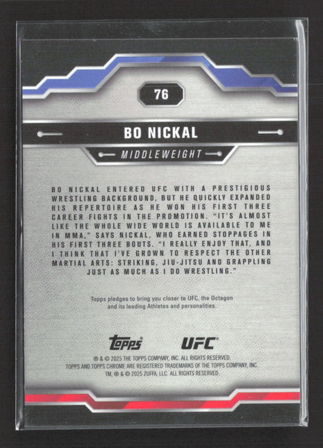 2025 Topps Chrome UFC - Bo Nickal #76 Gold Lava Refractor /50