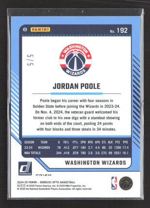 2024-25 Panini Donruss Optic - Jordan Poole #93 Green Glitter Prizm /5