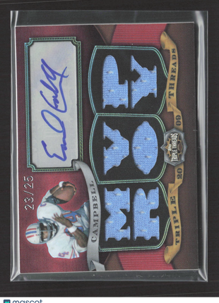 2009 Topps Triple Threads Auto Relics Earl Campbell #TTRA-57 /25 MVP ROY