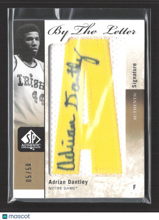 2011-12 SP Authentic By the Letter Signatures Adrian Dantley #BL-AD  Auto /50