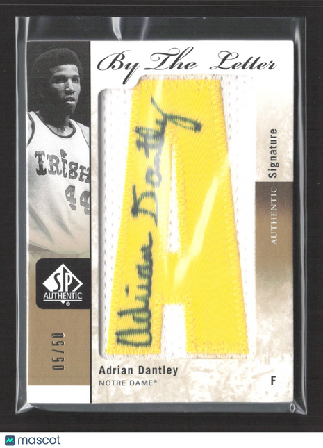 2011-12 SP Authentic By the Letter Signatures Adrian Dantley #BL-AD  Auto /50