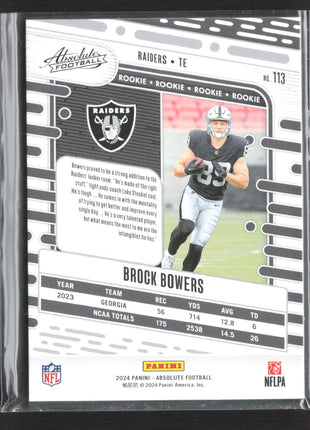 2024 Panini Absolute - Rookies Brock Bowers #113 Red Spectrum /125 (RC)