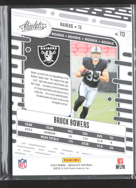 2024 Panini Absolute - Rookies Brock Bowers #113 Red Spectrum /125 (RC)