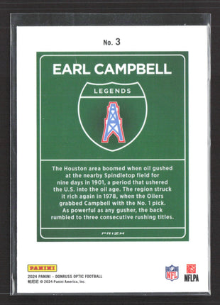 2021 Panini Optic Legendary Downtown Earl Campbell #3