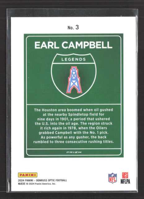 2021 Panini Optic Legendary Downtown Earl Campbell #3