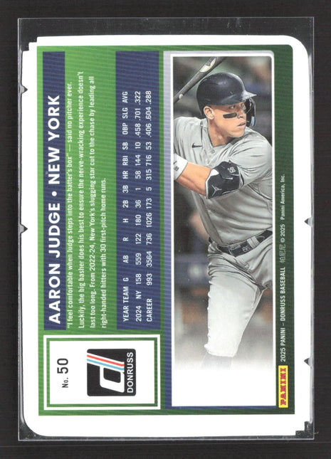 2025 Panini Donruss - Aaron Judge #50 Gold Die Cut /25