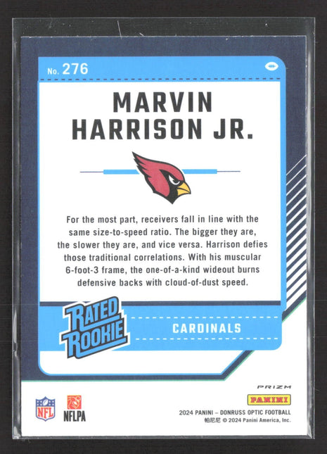 2024 Panini Optic Marvin Harrison Jr Rated Rookie Pink Holo #276