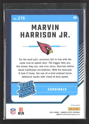 2024 Panini Optic Marvin Harrison Jr Rated Rookie Blue Hyper #276