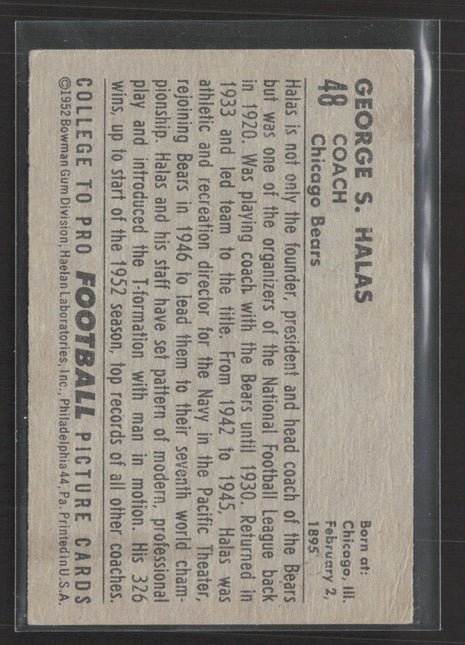 1952 Bowman Large George Halas #48 Rc