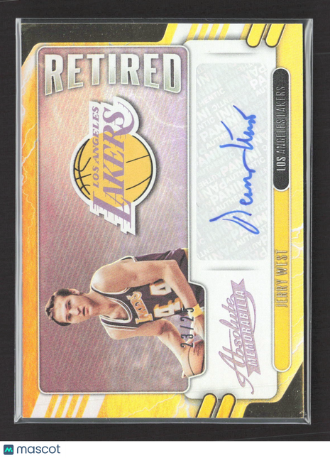 2020-21 Absolute Retired Auto Jerry West Gold Holo Auto /25 #RA-JWS