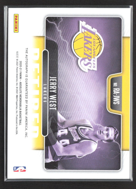 2020-21 Absolute Retired Auto Jerry West Gold Holo Auto /25 #RA-JWS