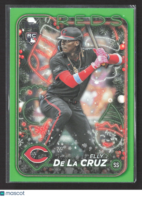 2024 Topps Holiday - Elly De La Cruz #H102 Green Glitter /5 Rc