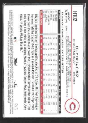 2024 Topps Holiday - Elly De La Cruz #H102 Green Glitter /5 Rc