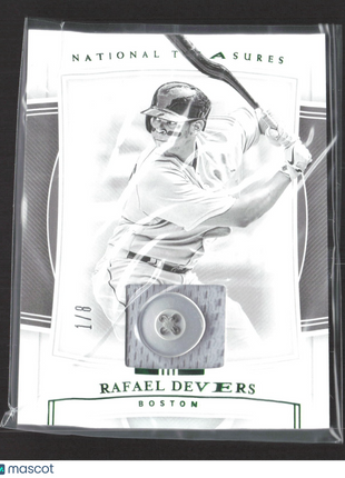 2020 Panini National Treasures - Black and White Rafael Devers #143 Button /8