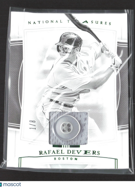 2020 Panini National Treasures - Black and White Rafael Devers #143 Button /8
