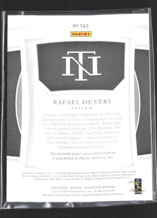 2020 Panini National Treasures - Black and White Rafael Devers #143 Button /8