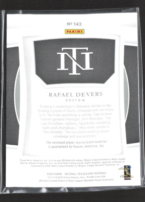 2020 Panini National Treasures - Black and White Rafael Devers #143 Button /8
