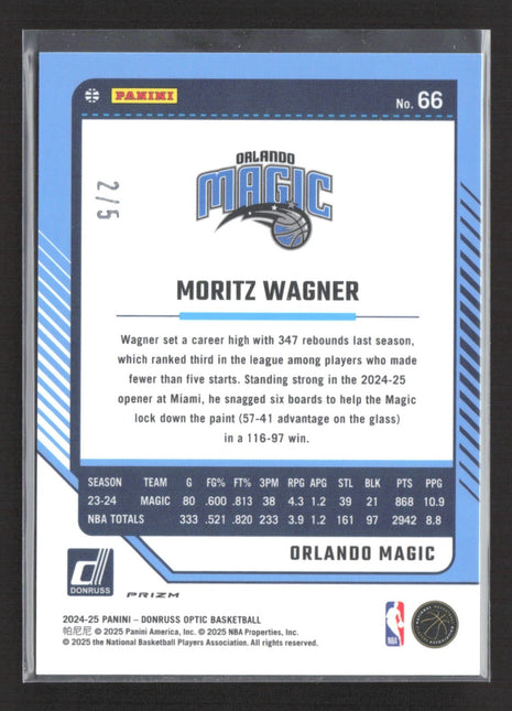 2024-25 Panini Optic Moritz Wagner Green Prizm /5 #66