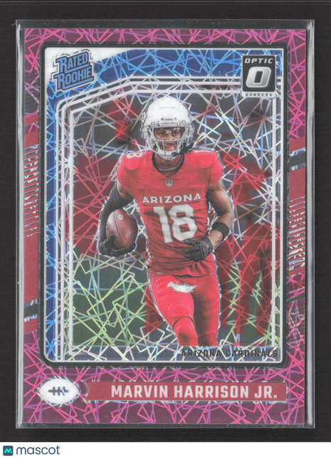 2024 Panini Optic Marvin Harrison Jr Rated Rookie Pink Velocity /80 #276