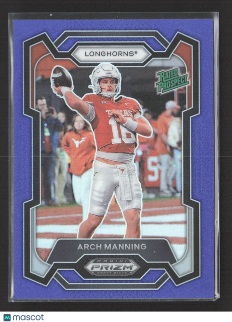 2024 Panini Prizm Draft Rated Prospect Arch Manning #192 Blue Prizm /199 (RC)