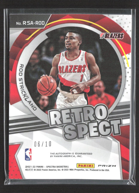 2021-22 Panini Spectra Retrospect Auto Rod Strickland #RSA-ROD Gold Prizm /10