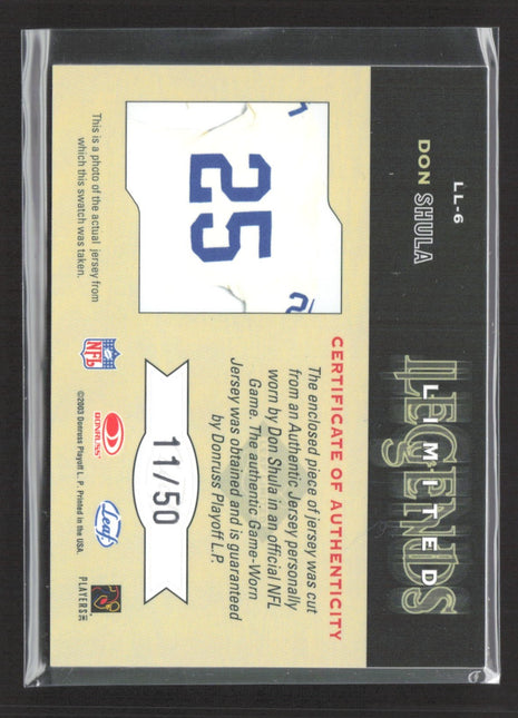 2003 Leaf Limited Legends Don Shula Jersey Auto /50 #LL-6