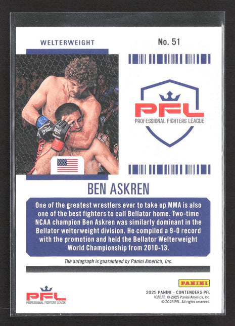 2025 Panini Contenders Season Ticket Ben Askren Mojo Auto #51