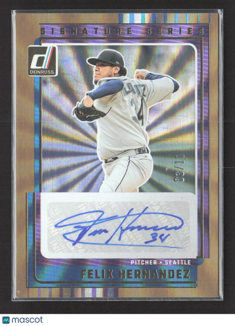 2025 Panini Donruss - Signature Series Félix Hernández #SG-FXH Gold /10 Auto
