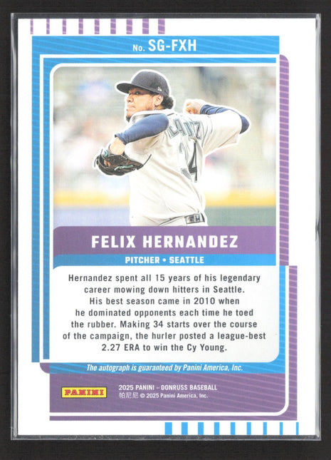 2025 Panini Donruss - Signature Series Félix Hernández #SG-FXH Gold /10 Auto