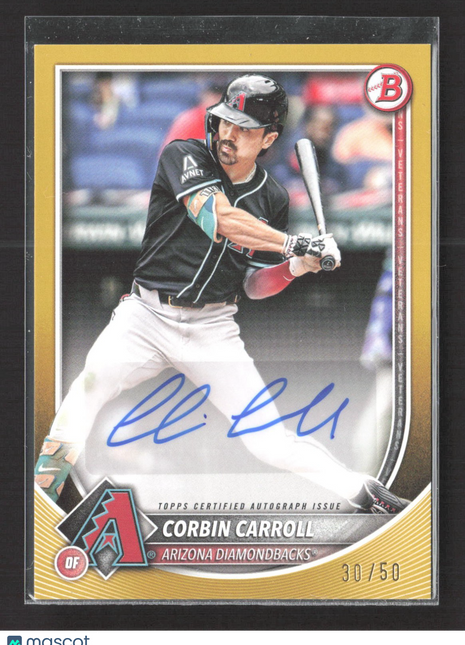 2025 Bowman Retail Autographs Corbin Carroll #PRV-CC Gold /50 Auto