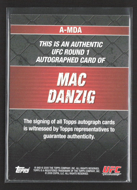 2009 Topps UFC Round 1 - Autographs Mac Danzig #A-MDA Rc Auto