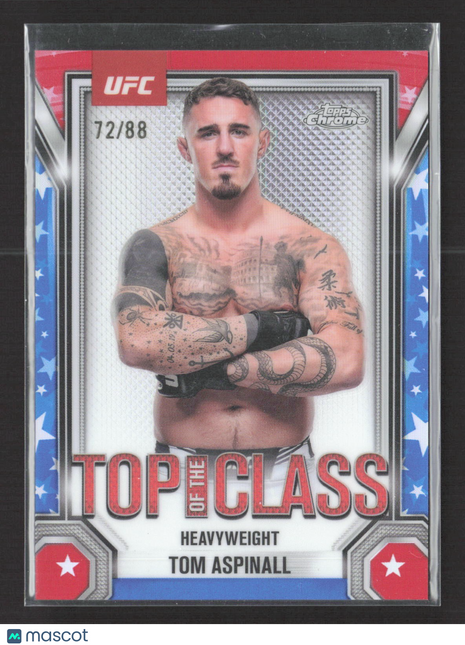 2025 Topps Chrome UFC - Top of the Class Tom Aspinall #TTC-14 Red White Blue /88