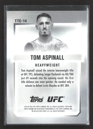 2025 Topps Chrome UFC - Top of the Class Tom Aspinall #TTC-14 Red White Blue /88