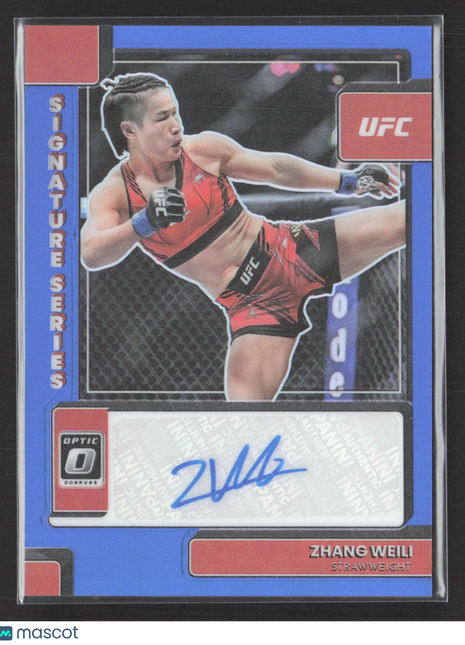 2023 Panini Optic Signature Series Zhang Weili Blue Prizm Auto /99 #SS-ZWL