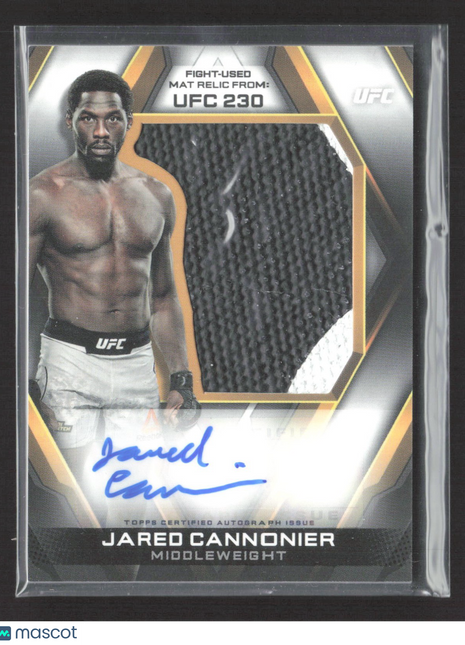 2020 Topp UFC Knockout Jumbo Fight Mat Relic Auto Jared Cannonier /50 #AJR-JC