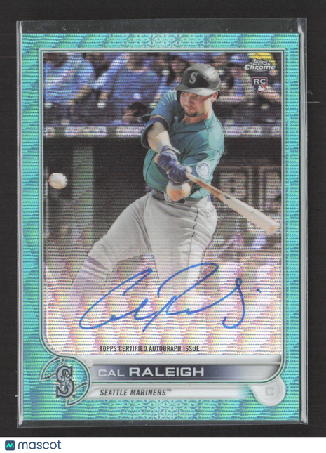 2022 Topps Chrome Rookie Auto Cal Raleigh #RA-CR Aqua Wave Refractor /199 Rc