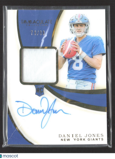 2019 Panini Immaculate Rookie Patch Auto Daniel Jones #104 /99