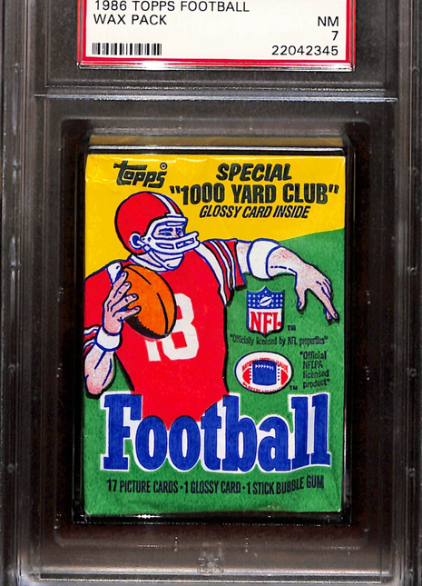 1986 Topps Football Wax pack Psa 7