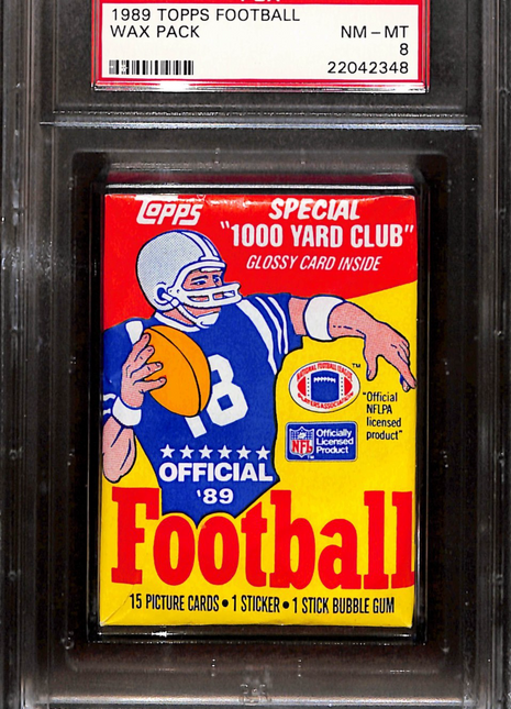 1989 Topps Football Wax pack Psa 8