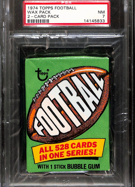 1974 Topps Football Wax Pack 2 Card Pack Psa 7