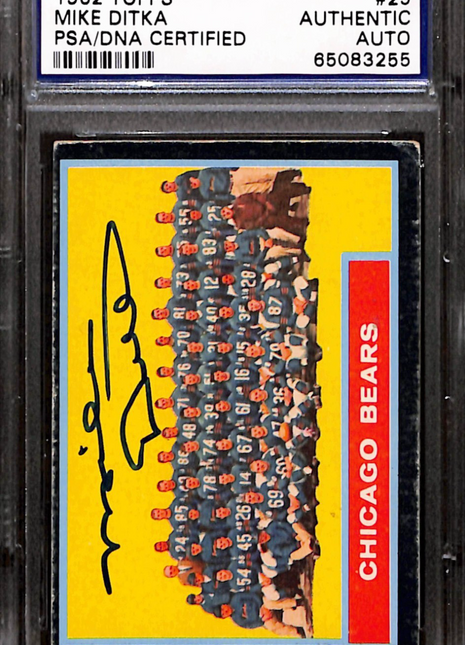 1962 Topps - Chicago Bears #25 Mike Ditka Signed Psa Authentic Auto