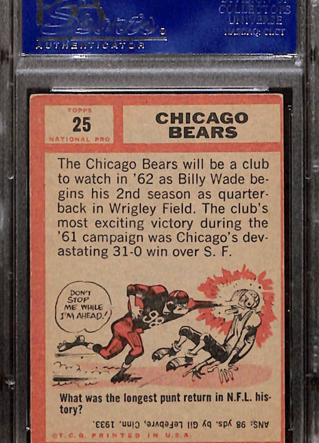 1962 Topps - Chicago Bears #25 Mike Ditka Signed Psa Authentic Auto