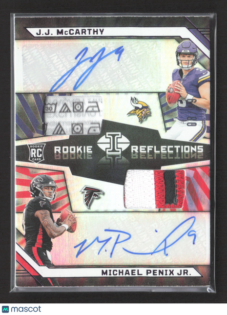 2024 Illusions Rookie Reflections JJ McCarthy Michael Penix Tag Patch Auto /49