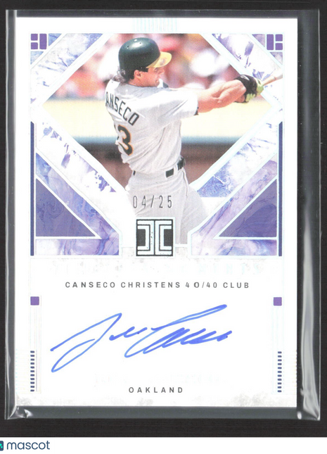 2025 Panini Impeccable Jose Canseco Timeless Moments Auto /25 #TMS-JC