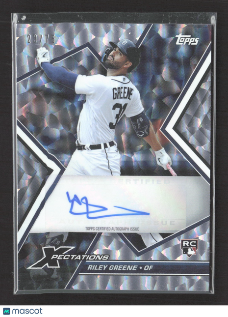 2023 Topps Xpectations Riley Greene Rc Auto /75 #XA-RG