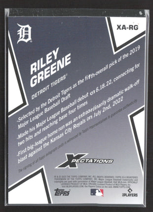 2023 Topps Xpectations Riley Greene Rc Auto /75 #XA-RG