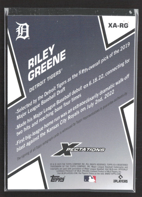 2023 Topps Xpectations Riley Greene Rc Auto /75 #XA-RG