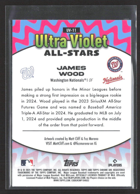 2025 Topps Chrome James Wood Ultra Violet #UV-11 Rc