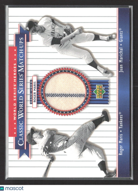 2002 Upper Deck World Series Heroes Classic Juan Marichal Roger Maris Jersey