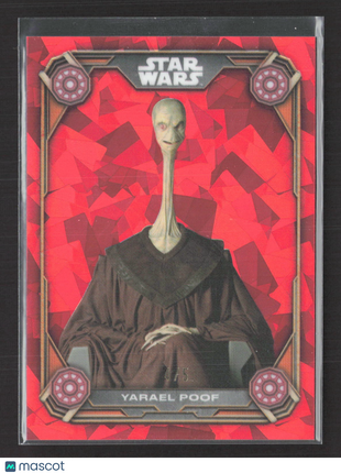 Star Wars Topps Chrome Sapphire Yarael Poof Red /5 #JC-6 Phantom Menace